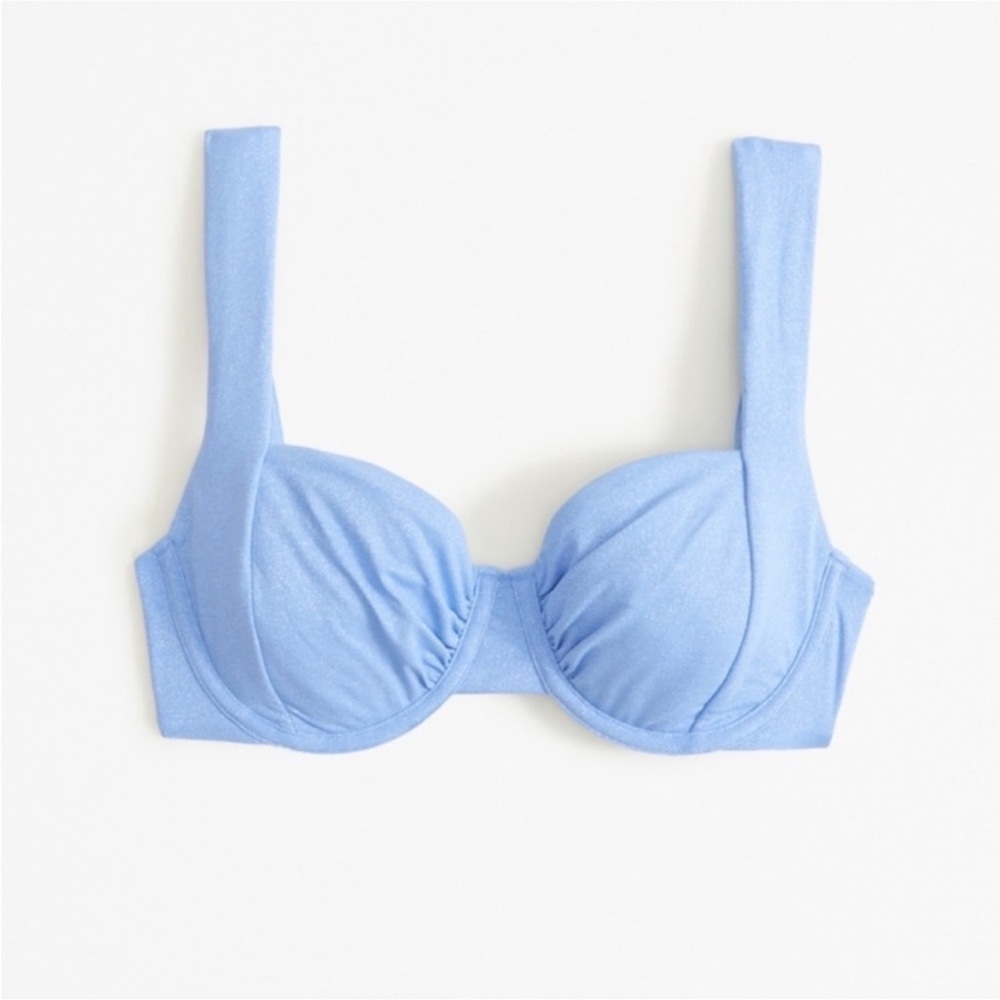 Abercrombie & Fitch Shimmer Tie-Strap Underwire Light Blue Bikini